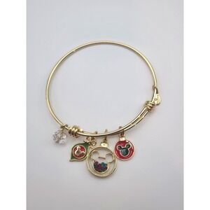 Alex and Ani Disney Mickey Mouse Christmas Ornament Bangle Gold Holiday Bracelet